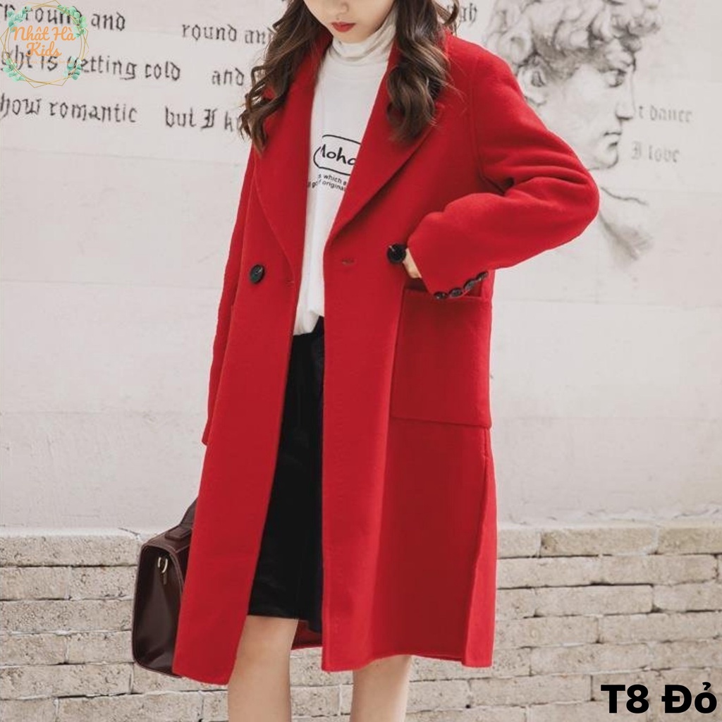 Áo khoác dạ bé gái size từ 14-40kg chất liệu dạ sang chảnh phù hợp cho mùa thu đông
