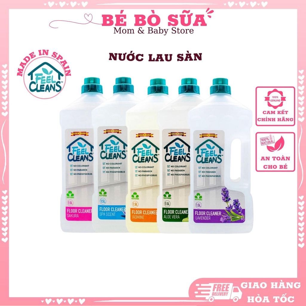 Nước Lau Sàn FeelCleans  HÀNG CÔNG TY  1.5 Lít ✈ FREESHIP ✈