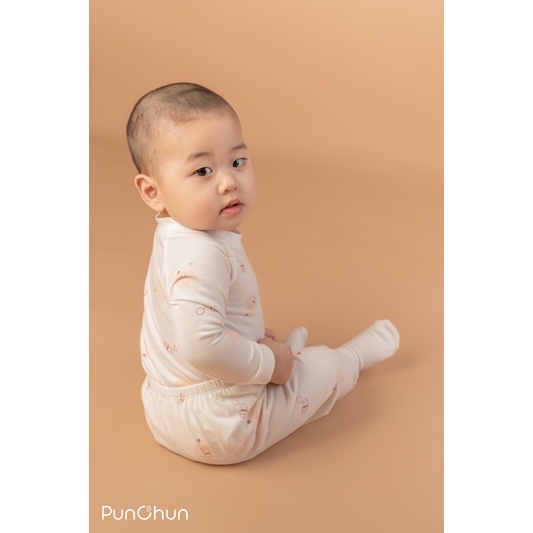Punchun bộ dài tay raglan Punchun cho bé AW22D05