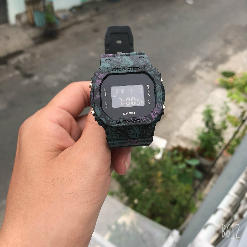 Đồng hồ nam Casio GSHOCK DW5600_FLORAL  Dây cao su mặt kính chống nước hiện thị ANALOG chính hãng-ME_WATCH