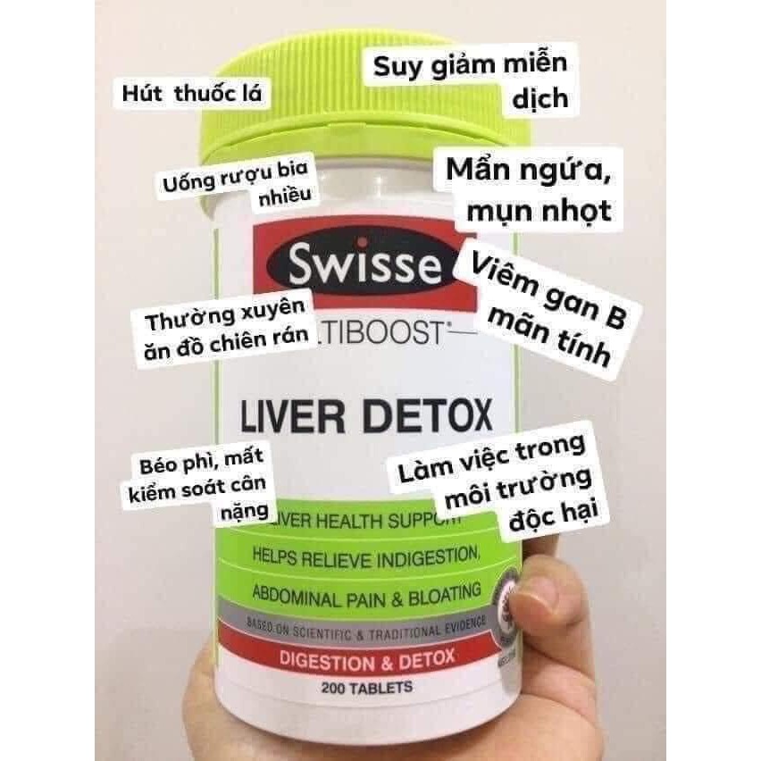 [BILL ÚC] Swisse Ultiboost Liver Detox - Viên uống hỗ trợ thải độc gan Úc