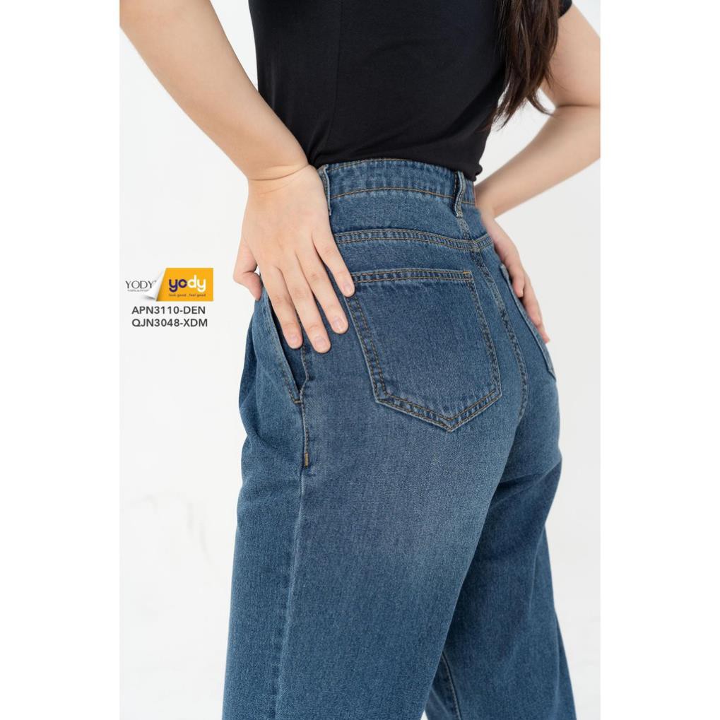 Quần jeans nữ baggy cạp liền YODY CHÍNH HÃNG dày dặn, kết hợp nhiều loại trang phuc - QJN3048