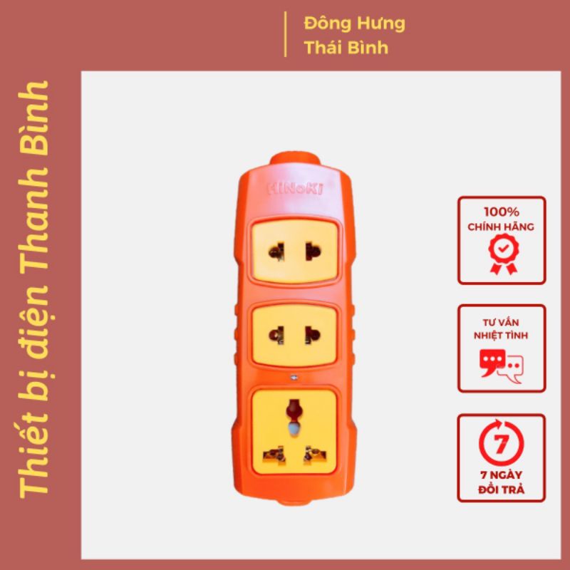 Ổ cắm điện siêu chịu tải 3 lỗ - Ổ cắm điện Hinoki 6000w