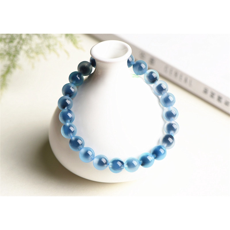 [Hàng Mới Về] Vòng Đeo Tay Mã Não Hình Trái Tim Màu Vàng / Xanh Dương / Đỏ Cho Nữ