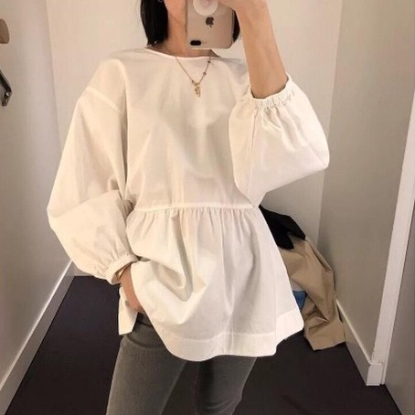 Áo babydoll tay dài cột nơ sau lưng siêu yêu