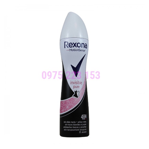 Xịt khử mùi cơ thể Rexona MotionSense Invisible Pure 48h 150ml