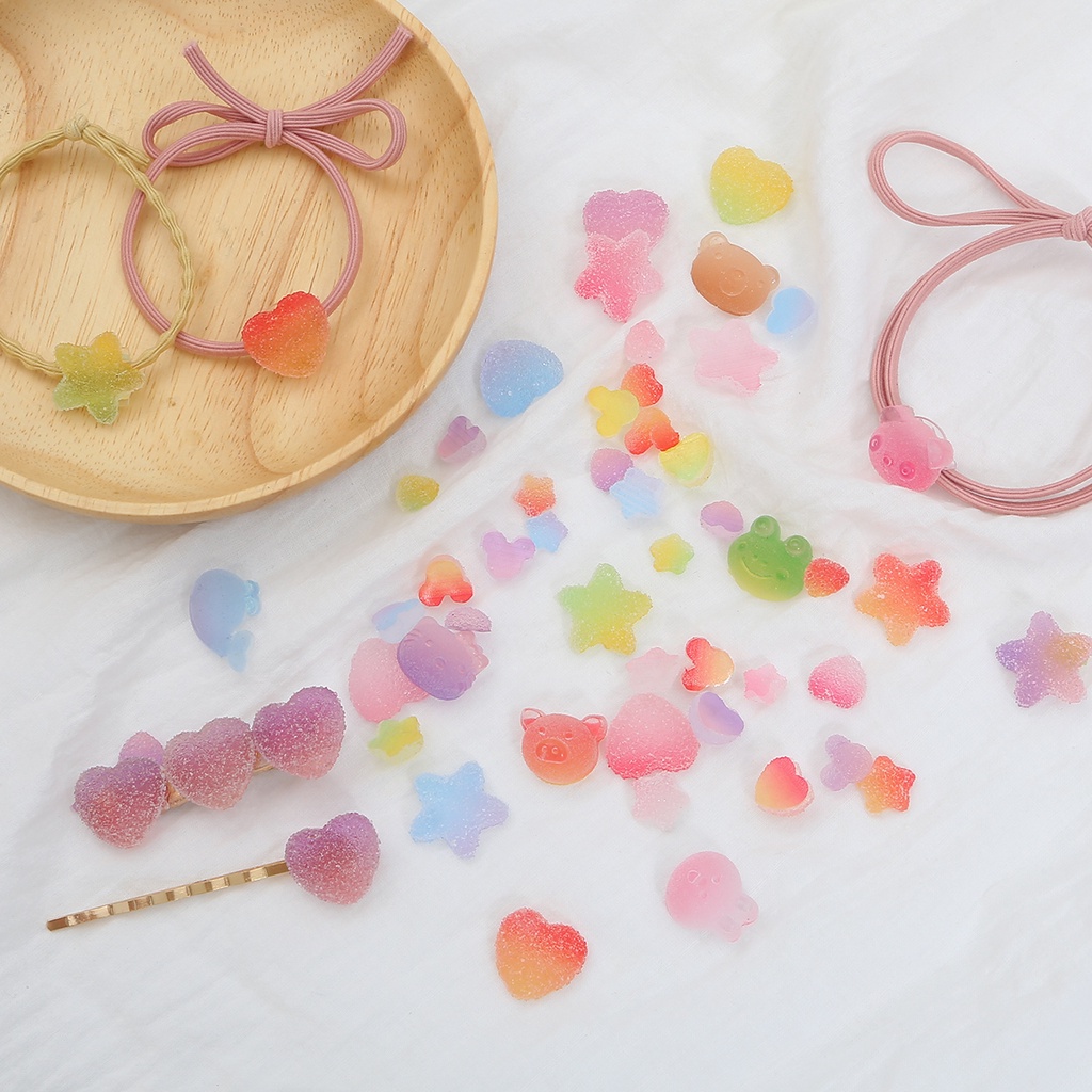 Hạt Cườm Mềm Màu gradient Hình Trái Tim / Ngôi Sao / Trái Tim / Kẹo / Vòng Tay / Vòng cổ DIY