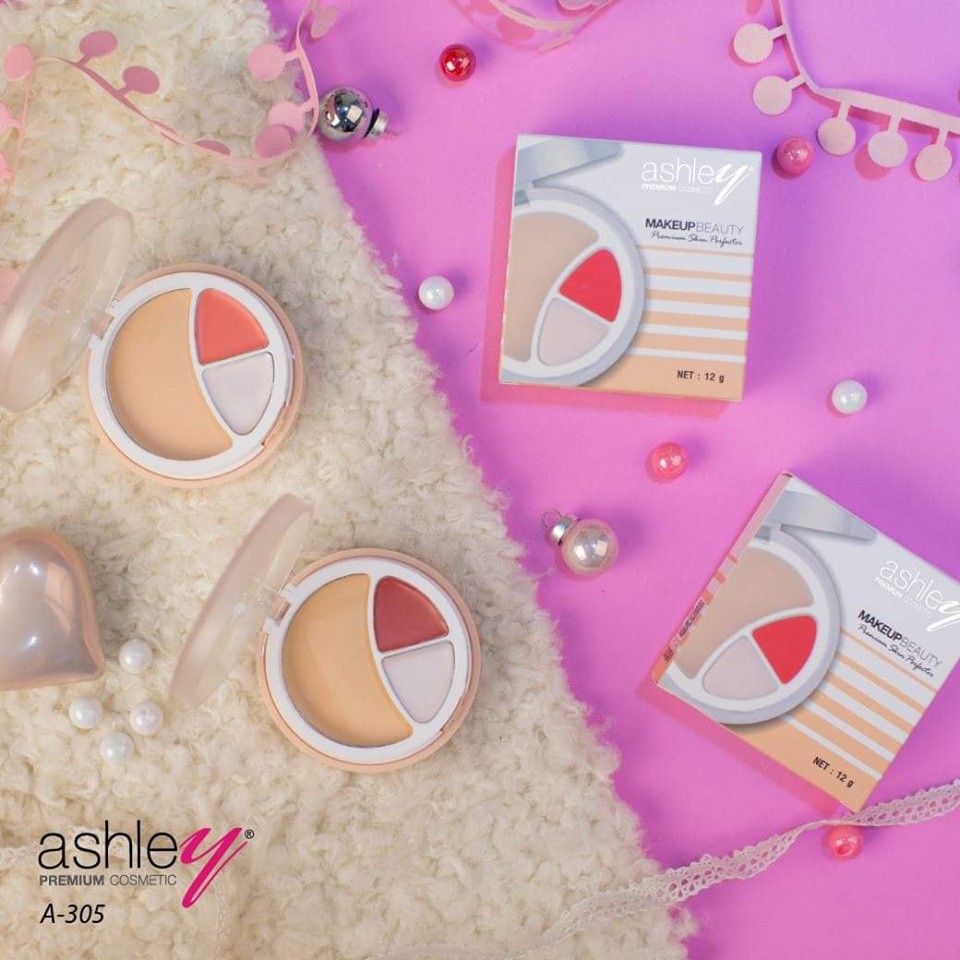 Set phấn nền, phấn má và highlight ASHLEY PREMIUM SKIN PERFECTOR THÁI LAN