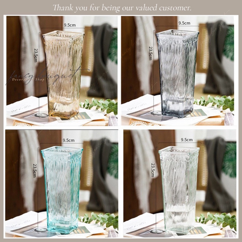 Lọ hoa vuông kiểu mới cao 25cm