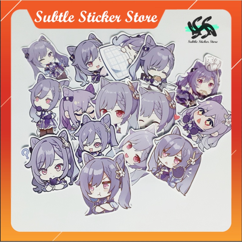 - Set 10/15  Sticker Keqing hình dán chibi trang trí vali, điện thoại, laptop, mũ bảo hiểm..siêu đẹp