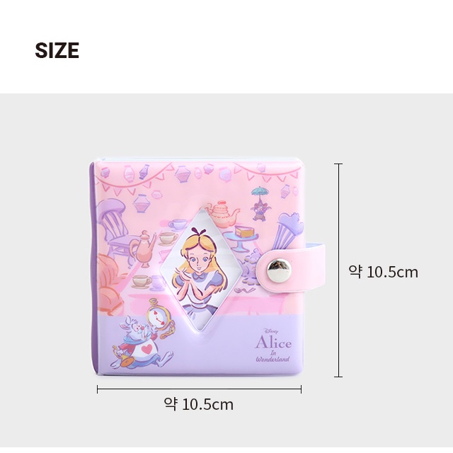 DAISO Collect Book  Sách sưu tầm ảnh 3 lỗ hình nhân vật Disney Alice  màu đen/hồng