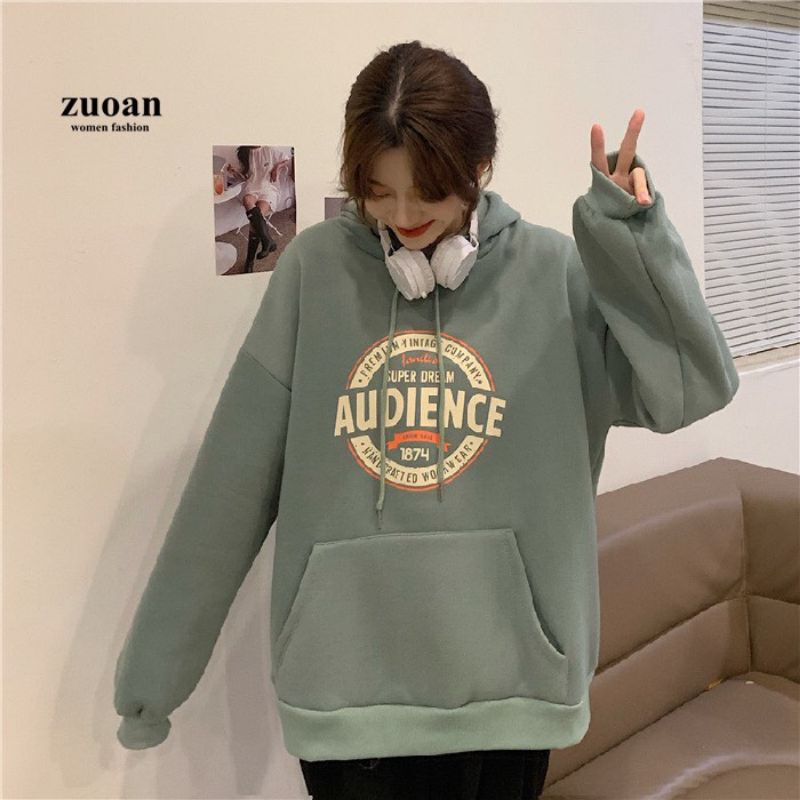 Áo Hoodie Chất Nỉ Cotton AUDIENCE Form Rộng Tay Bồng, Áo Hoodie Unisex Nam Nữ( Kèm Ảnh Thật)