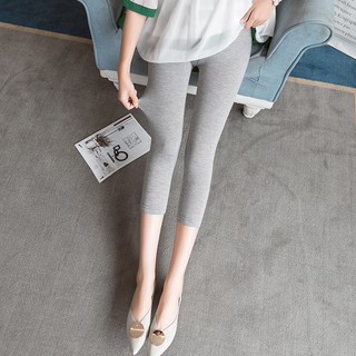 Quần legging lửng lưng thấp co giãn cho bà bầu