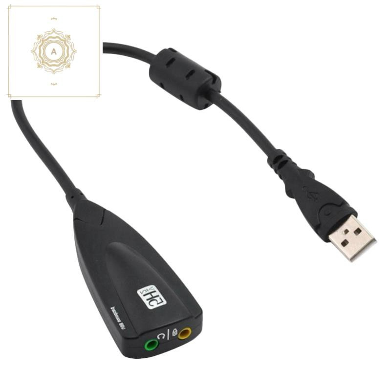 7.1 Channel USB Sound Card External 3D Audio Adapter 3.5mm Audio Splitter for PC Desktop Laptop
