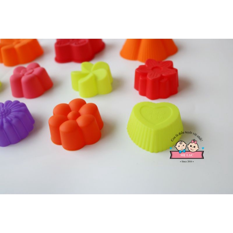 [MẸ LẠC] Khuôn silicone nhỏ xinh làm bánh muffin, bông lan cho bé ăn dặm