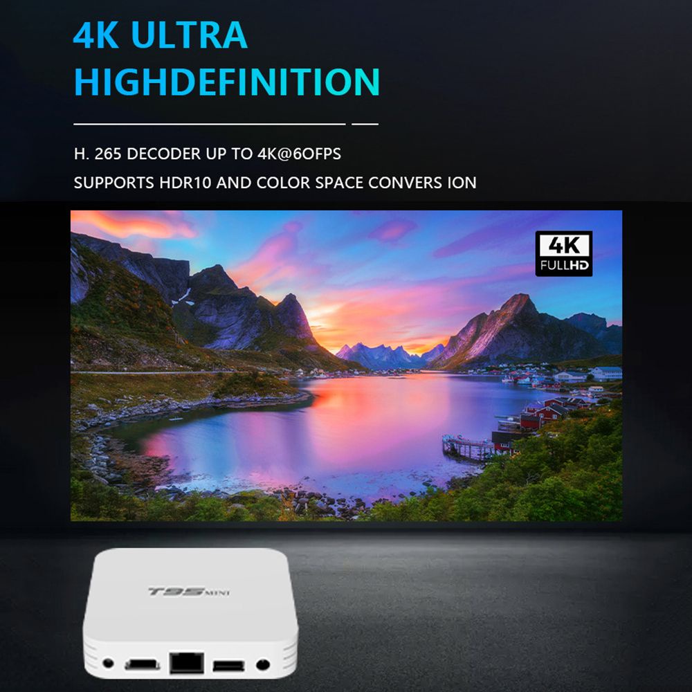 Bộ Hộp TV Thông Minh T95 4K H.265 2.4G Kết Nối Wifi Hệ Điều Hành Android 10.0 Nhỏ Gọn Và Phụ Kiện