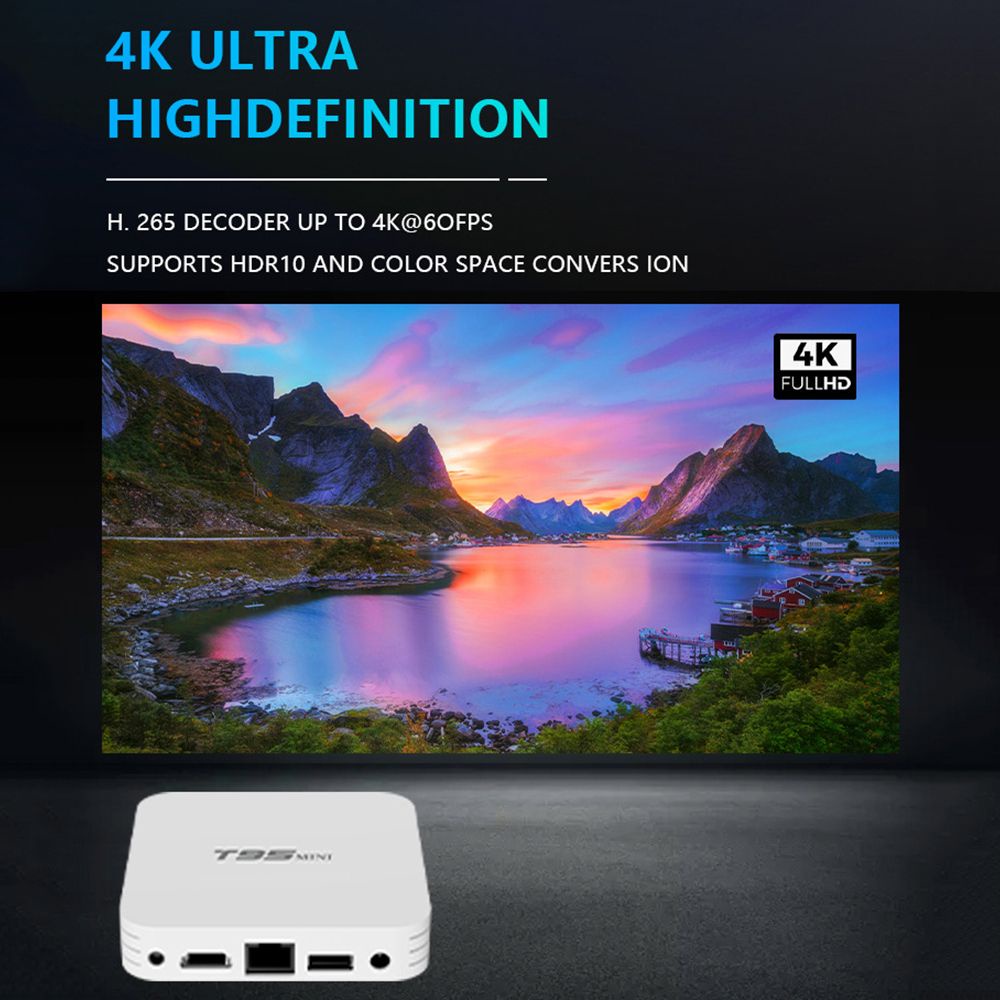 Đầu TV Box T95MINI 4K H.265 2.4G WiFi Thông Minh Android 10.0 KèM Phụ KiệN