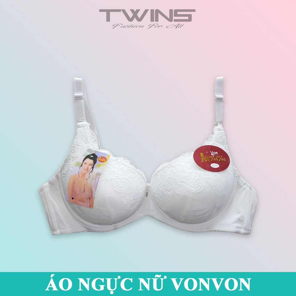 Áo ngực nữ ren nâng ngực tạo khe Vonvon có gọng mút vừa cúp xéo phom nguyên ngực size 34-36-38-40