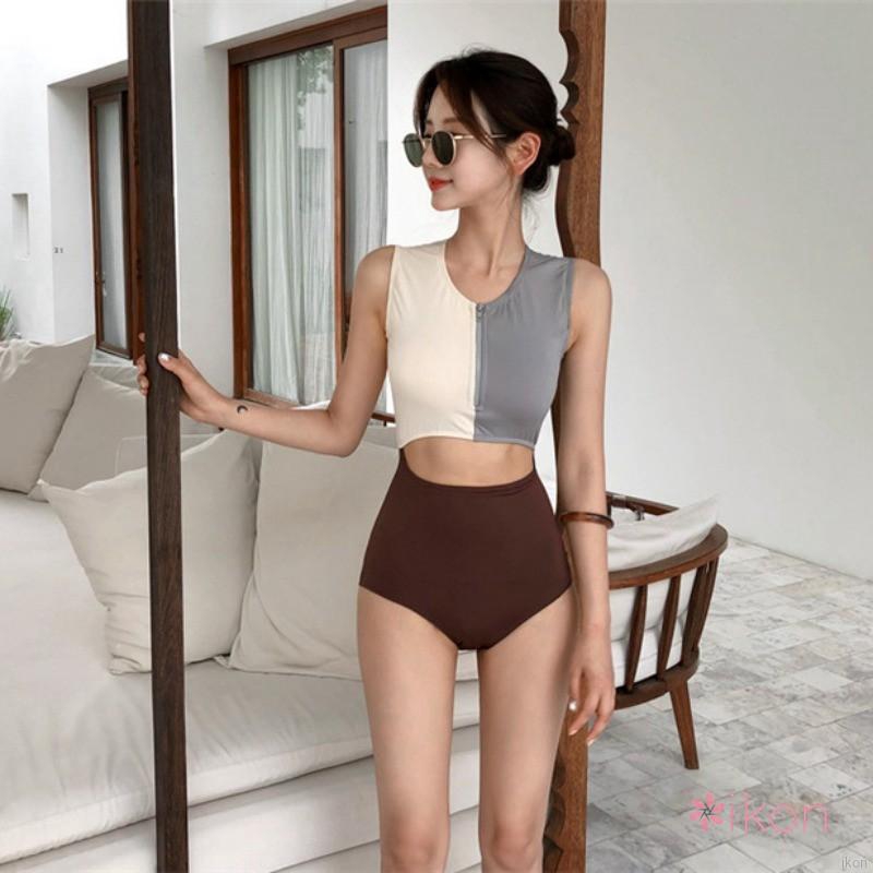 Trang phục đồ bơi dạng mở màu phối có khóa kéo gợi cảm cho nữ