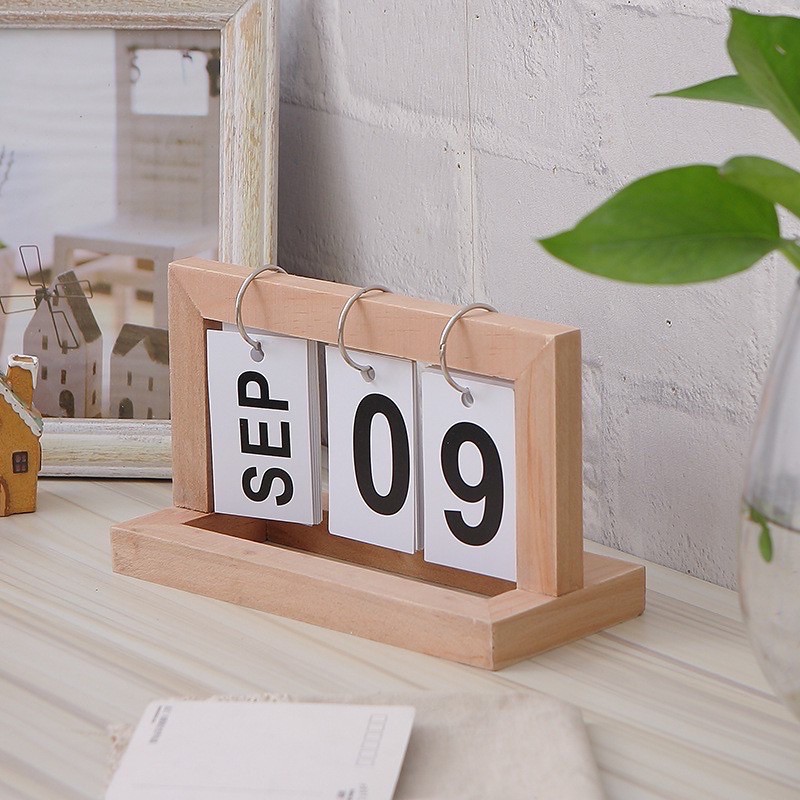 [ Lịch Gỗ ] Lịch gỗ để bàn 2021 - Lịch lật số mini trang trí decor | BigBuy360 - bigbuy360.vn