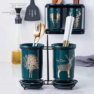 Ống cắm đũa sứ xanh cao cấp BP