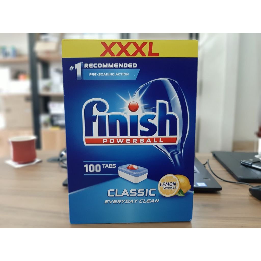 Combo nước làm bóng Finish 750ml +  muối rửa bát Finish 1,2kg + viên rửa bát Finish classic 100 viên [Nhập Đức]