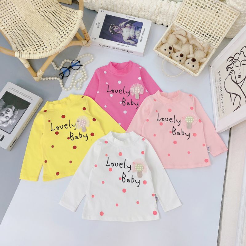 8-32kg Áo thu đông có cổ Bb Angel chấm bi cực xinh cho bé