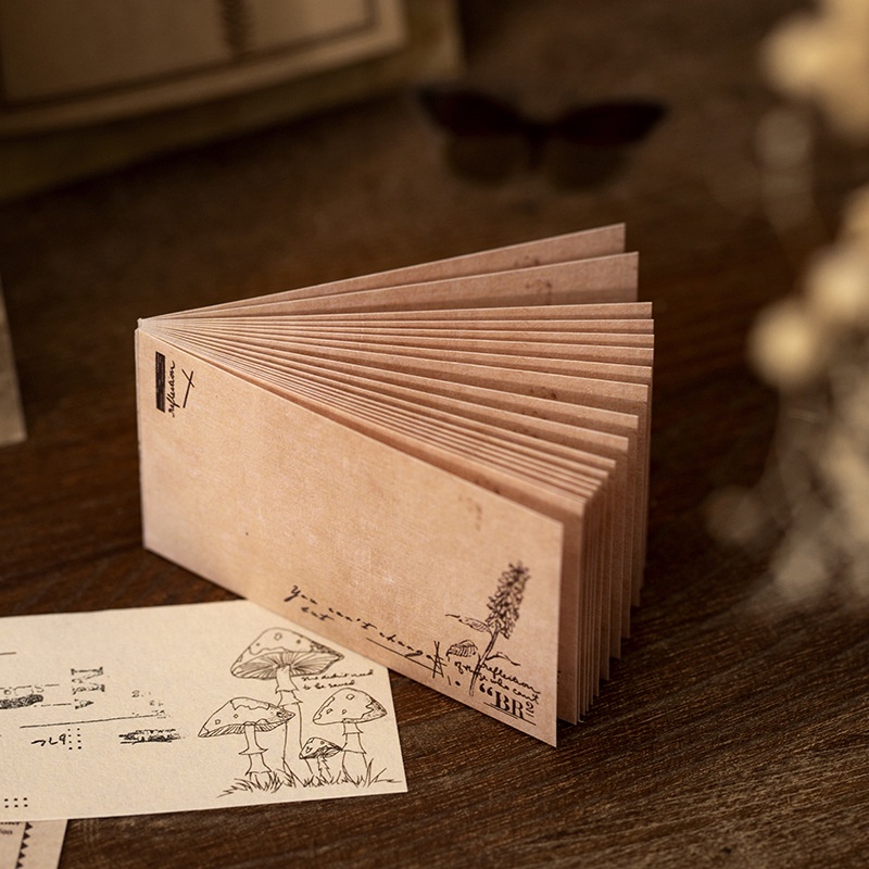 Set 60 tấm giấy note HOA CỎ CỔ ĐIỂN cực xinh vintage, retro dùng trang trí ghi chú, Bullet Journal, thư, thiệp