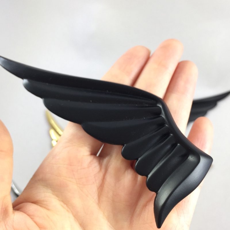 Miếng dán trang trí xe hơi hình đôi cánh thiên thần bằng kim loại nhiều màu tùy chọn