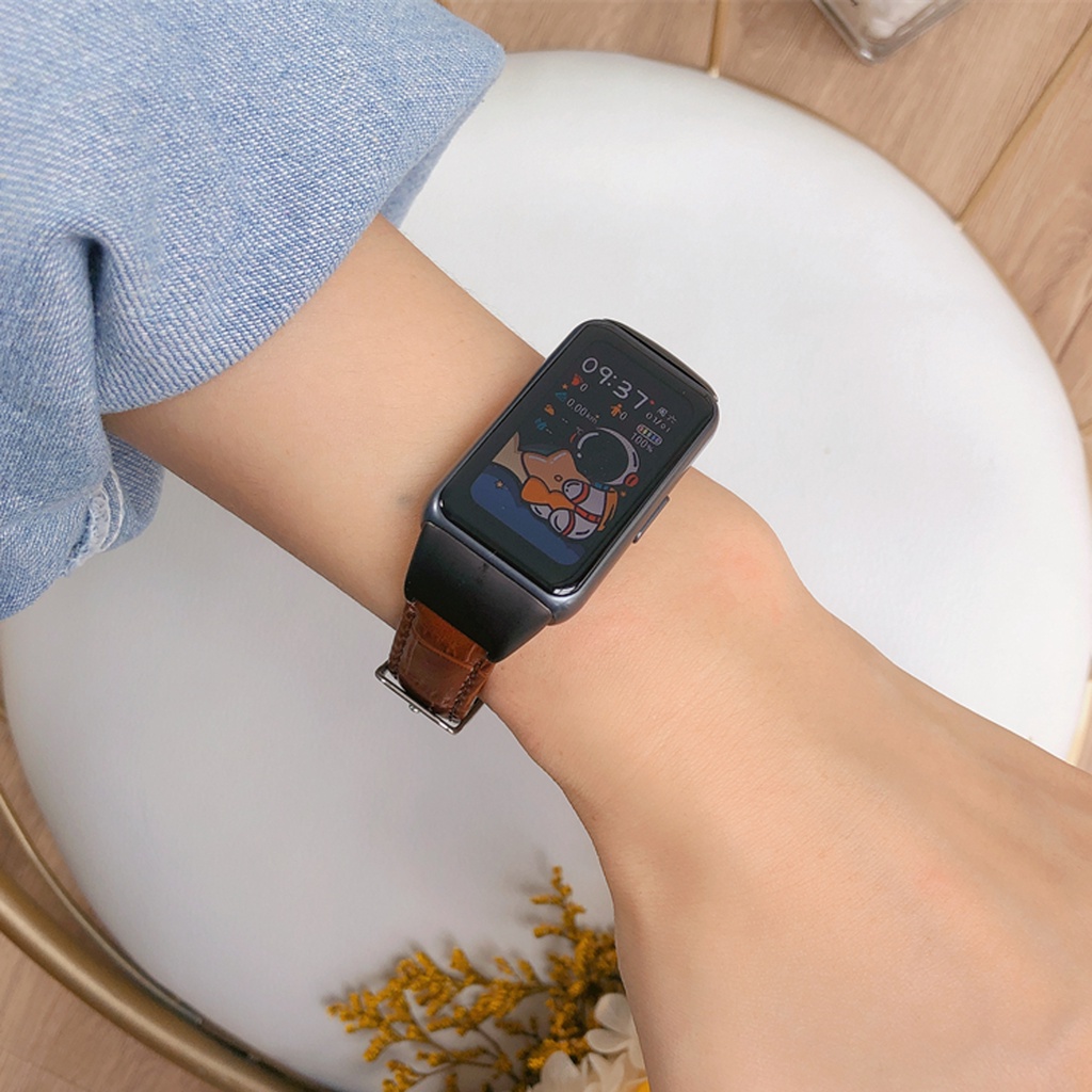 Dây Đeo Thay Thế Chất Liệu Da Bò Cho Huawei Band 7 / 6 Honor Band 6