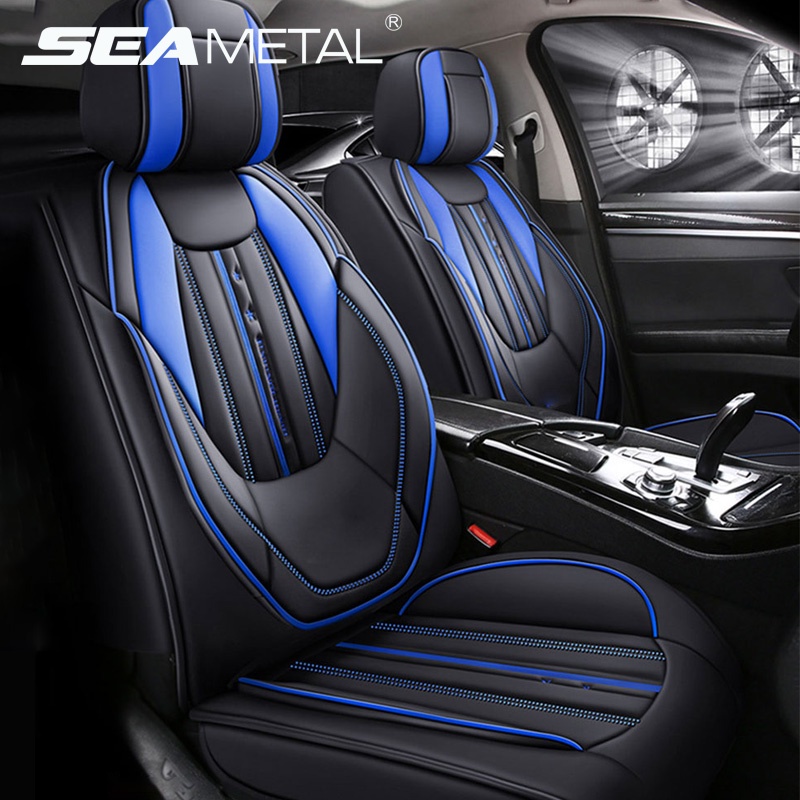 Đệm bọc bảo vệ ghế xe hơi SEAMETAL da PU phía trước/ sau có ngăn giữ đồ đa năng tiện lợi
