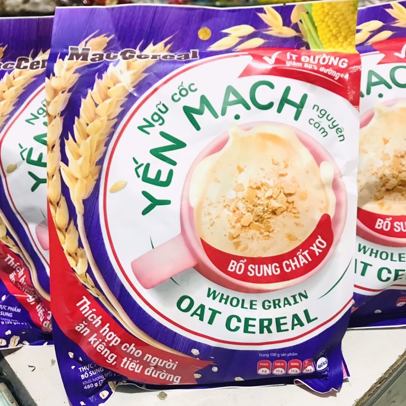 NGŨ CỐC YẾN MẠCH MACCREAL DÀNH CHO NGƯỜI ĂN KIÊNG VÀ TIỂU ĐƯỜNG (20 GÓI X 24G)