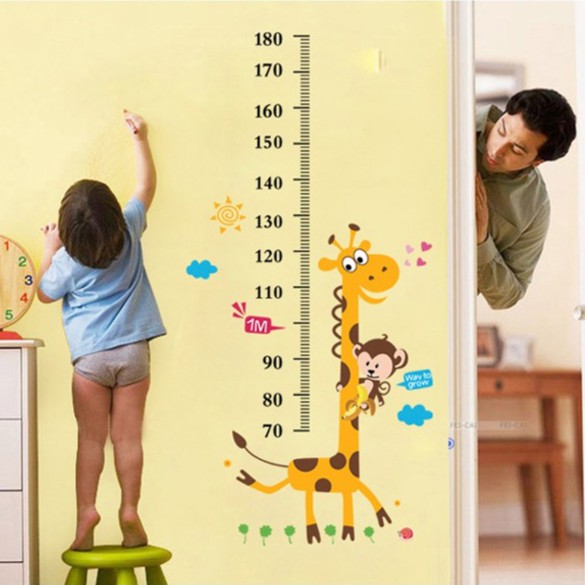 Giấy dán tường XIAODUOJIAJU đo chiều cao họa tiết hoạt hình tiện lợi cho bé