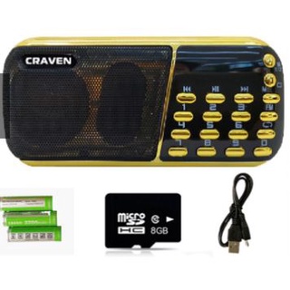 Loa Đài CRAVEN CR-853, 3 Pin Siêu Khỏe, Nghe Pháp thoại, Tắm Tiếng Anh, Cài đặt Tiềm Thức (Kèm thẻ nhớ 8GB)