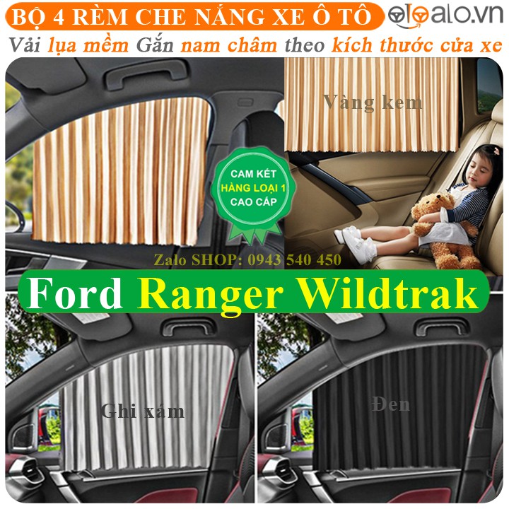 Rèm che nắng ô tô Ford Ranger Wildtrak Vải lụa mềm gắn nam châm Cao Cấp - OTOALO