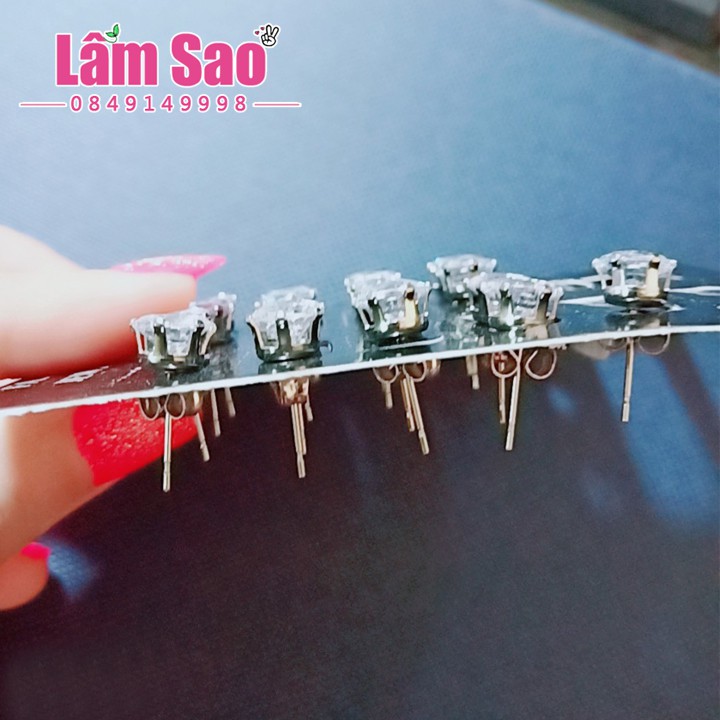 Bông tai nam / Nữ inox nụ hạt đá to đẹp Trắng Sáng - shop ánh sao