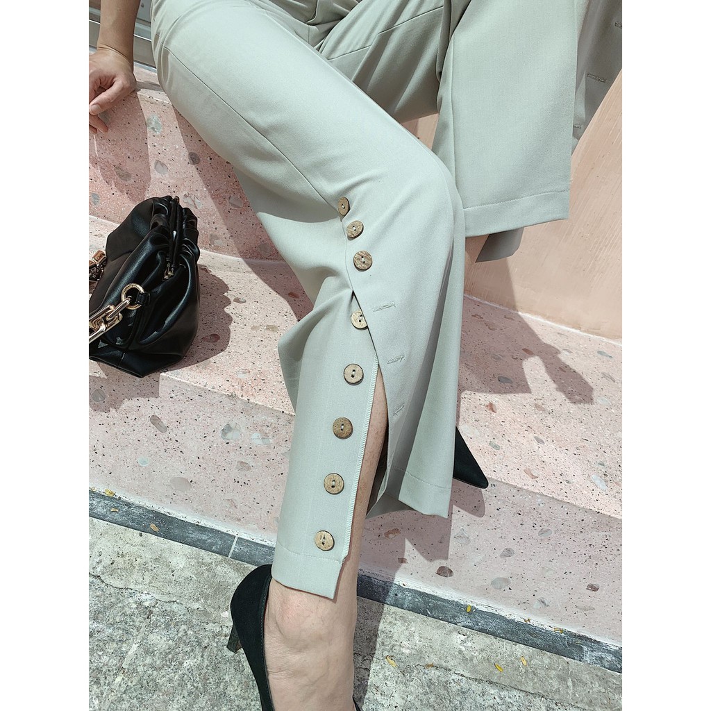 Quần suông hàng nút Cói Design