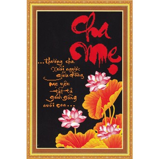 Tranh Thêu Chữ Thập 3D Thương Cha Xuôi Ngược Giữa Dòng 222671 (KHÁCH TỰ THÊU) KT:44X65M