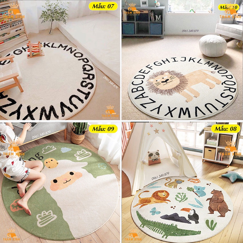 Thảm trải sàn cho Bé chất liệu lông cừu mềm mại, chống trơn trượt, thấm hút nước