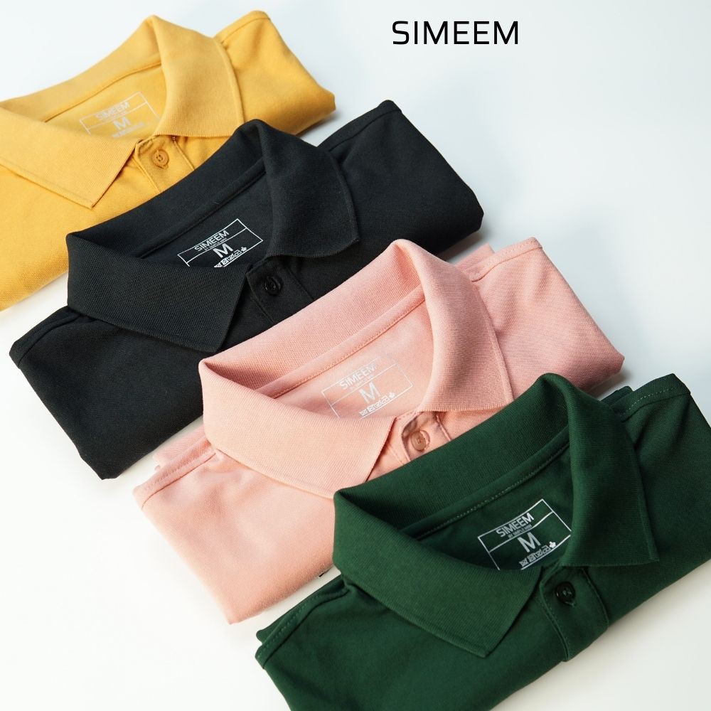 Áo thun Polo nam SIMEEM cổ sơmi thêu ngực vải CVC thoáng mát, hút mồ hôi 4 màu | BigBuy360 - bigbuy360.vn
