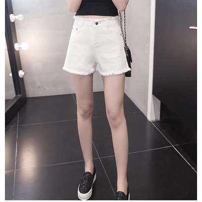 Quần Short Denim Ống Rộng Lưng Cao Thời Trang Hàn Quốc Dành Cho Nữ
