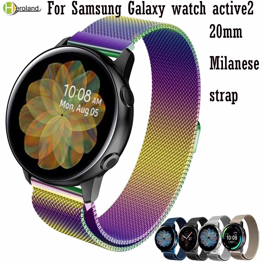 Dây đeo Inox Milanese thay thế cho đồng hồ thông minh Samsung Galaxy Watch Active 2 40mm 44mm / Amazfit GTR 42mm / Amazfit GTS 2