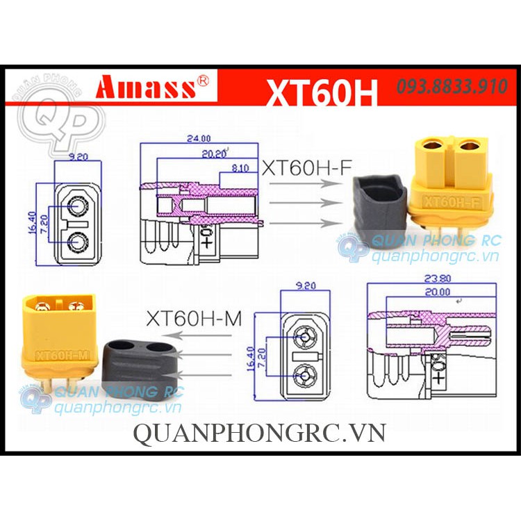 XT60H ĐẦU ESC / ĐẦU PIN / CẶP