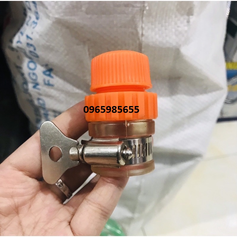 Bộ khớp nối nhanh dây hút máy rửa xe vào vòi nước có đai xiết tiện lợi