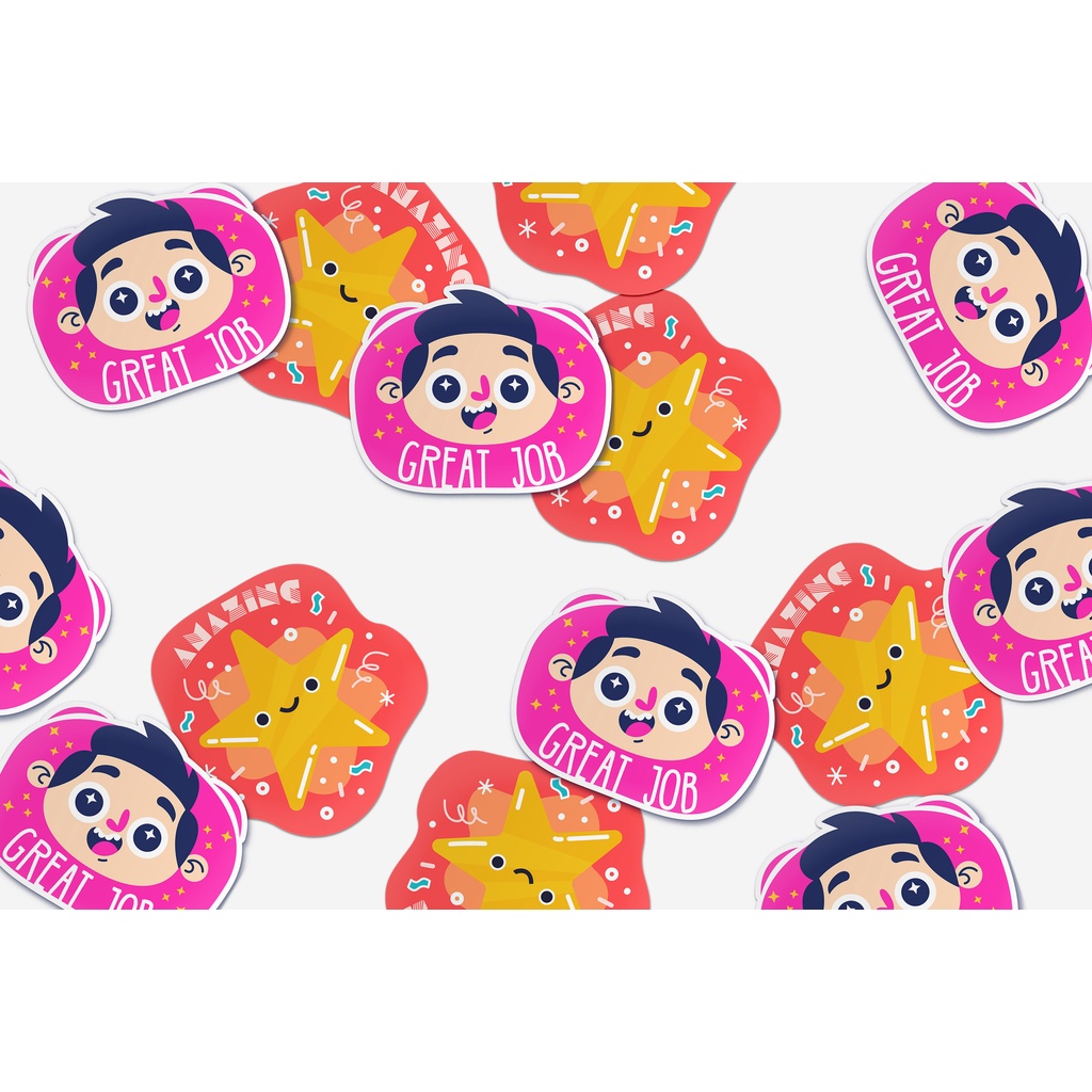 Set 60 giấy dán sticker động viên, good job, cheer up dễ thương mix nhiều mẫu khác nhau