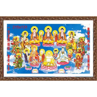 Tranh Thêu Chữ Thập (thêu toàn bộ) Muôn Phật Cõi Tây Thiên PC182T (KHÁCH TỰ THÊU) KT:215X131CM