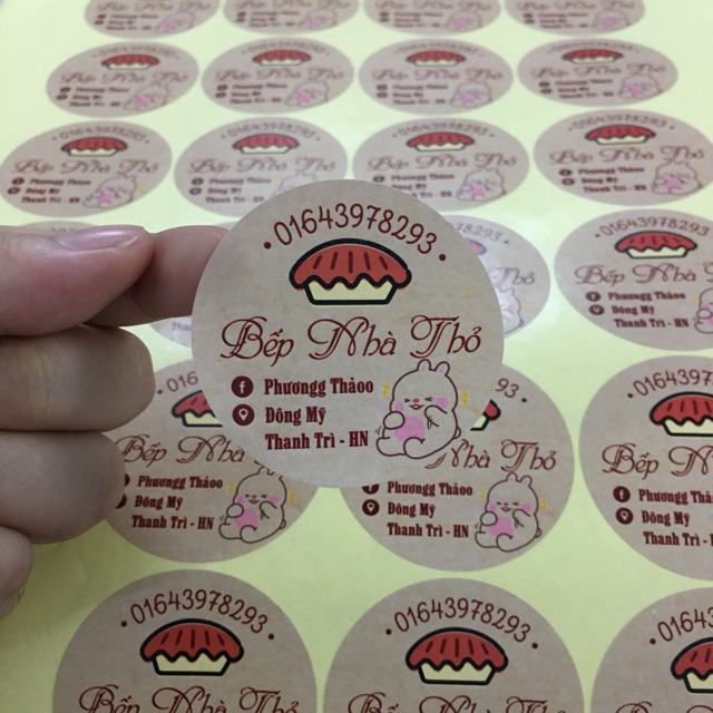 Combo 120 tem tròn 5cm handmade