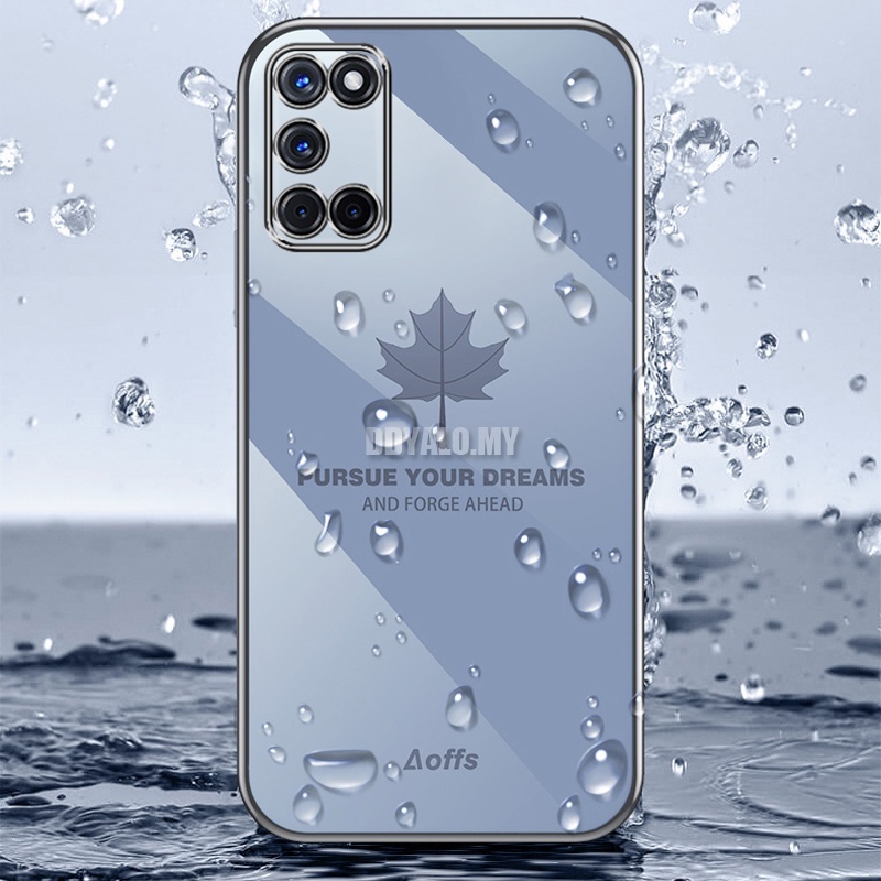 Ốp Điện Thoại Silicon Mềm Mạ Hình Lá Phong Sang Trọng Cho Realme 7 GT Neo2 Master Edition 7i C17 Narzo 50A 50i 30A 20