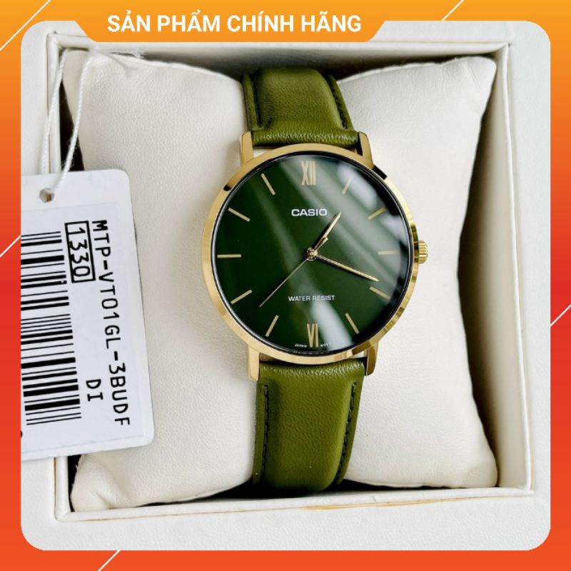 Đồng hồ nam dây da chính hãng Casio MTP-VT01GL-3B
