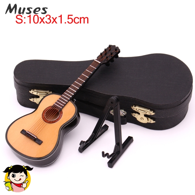 Đàn guitar mini bằng gỗ có giá đỡ phong cách cổ điển